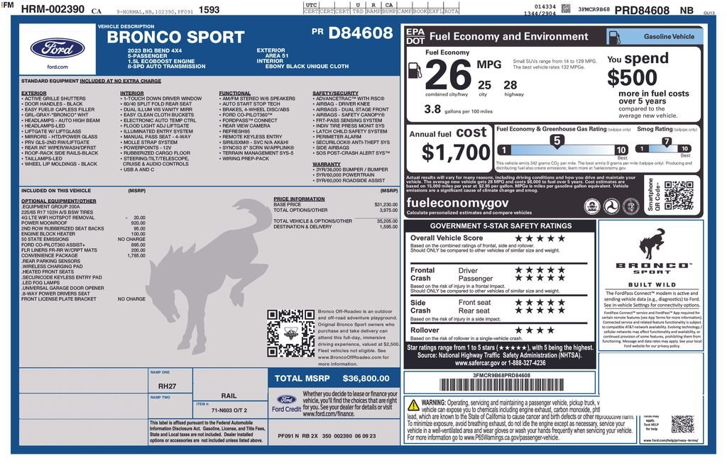 ford bronco sport 2023 3FMCR9B68PRD84608 image ford bronco sport 2023 3FMCR9B68PRD84608 image
